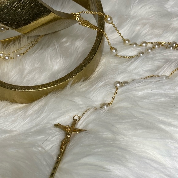 Ornate Wedding Lasso Pearls Gold - Picture 3 of 7